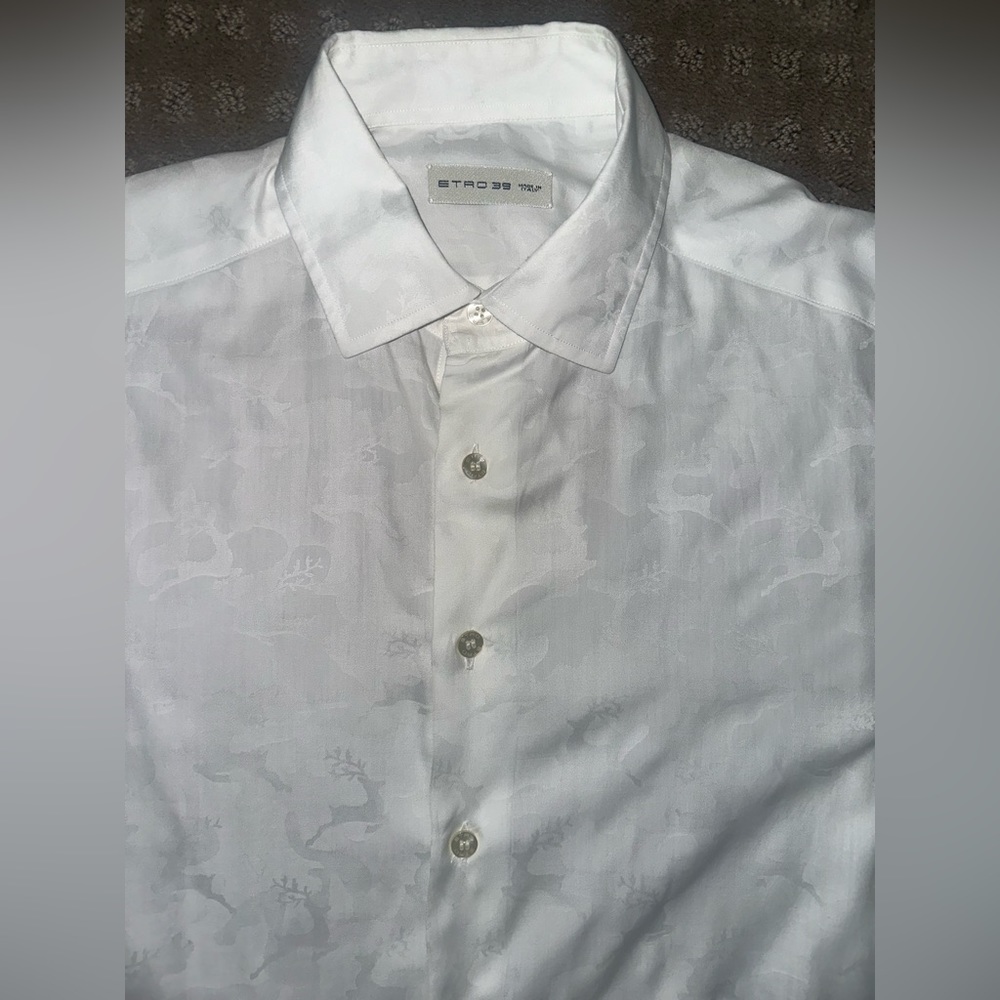Etro reindeer jacquard shirt -size 39 - medium